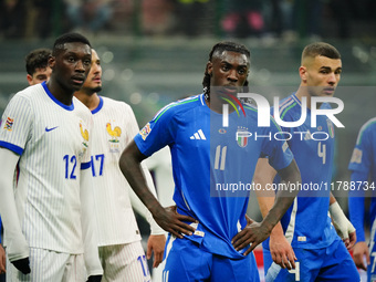 Moise Kean (Italy) participates in the UEFA Nations League, League A, Group A2 football match between Italy and France in Milan, Italy, on N...