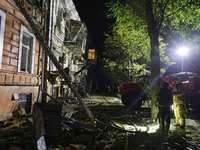 A response effort to a fire in a three-story residential building caused by a Russian missile and drone attack is underway in central Odesa,...