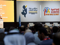 Prince Abdul Aziz bin Talal bin Abdul Aziz Al Saud, Chairman of the Arab Gulf Program for Development (AGFUND), delivers a speech during the...