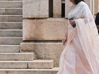 Sri Lankan Prime Minister Harini Amarasuriya walks to take a photograph with the newly appointed cabinet ministers at the president's office...