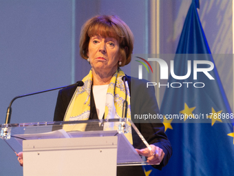 Henriette Reker, the mayor of Cologne, speaks during the opening of the Ukraine Conference of NRW at Flora Hall in Cologne, Germany, on Nove...