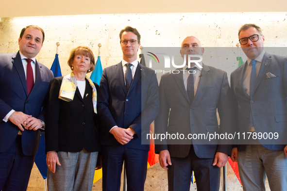 Nathanael Liminski, the state minister of international affairs, Henriette Reker, the mayor of Cologne, Hendrik Wust, the NRW state minister...