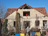 A house is damaged by a large-scale Russian missile strike in the Odesa region, Ukraine, on November 17, 2024. In the recent massive attack,...