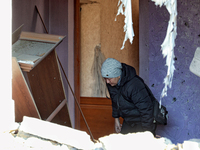 A woman is in a room of a house damaged by a large-scale Russian missile strike in Odesa region, Ukraine, on November 17, 2024. In the recen...