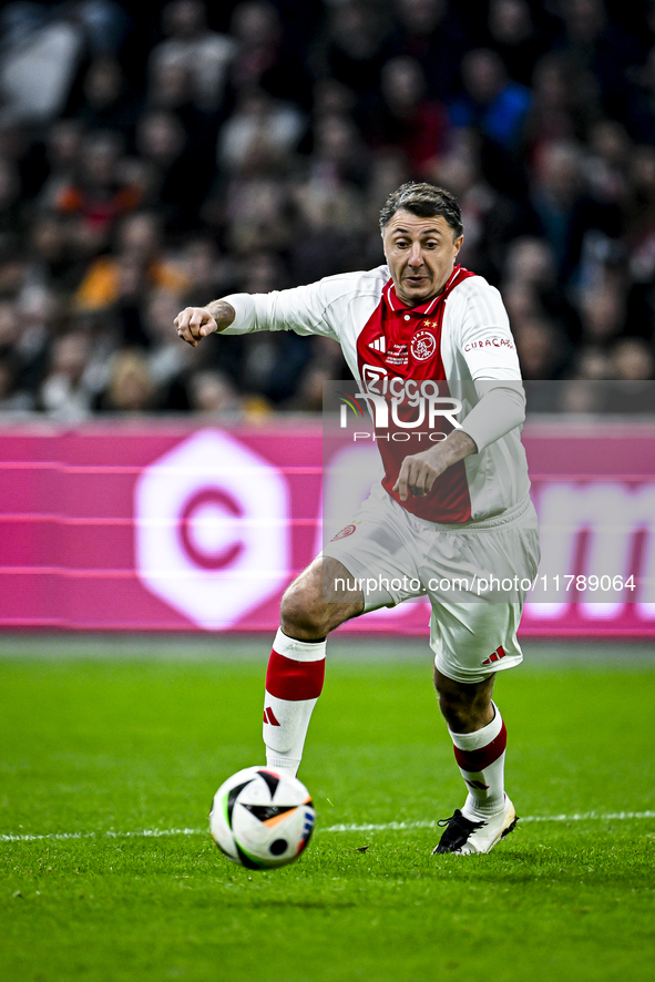 AFC Ajax Amsterdam legend Shota Arveladze participates in the match between Ajax Legends and Real Madrid Legends at the Johan Cruijff ArenA...