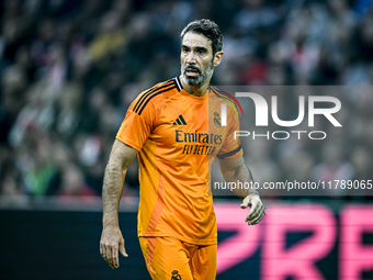 Real Madrid CF legend Fernando Sanz participates in the match between Ajax Legends and Real Madrid Legends at the Johan Cruijff ArenA for th...