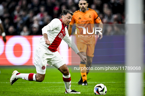 AFC Ajax Amsterdam legend Shota Arveladze participates in the match between Ajax Legends and Real Madrid Legends at the Johan Cruijff ArenA...