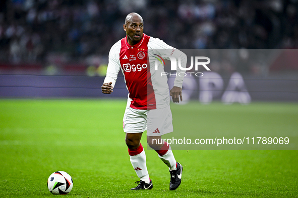 AFC Ajax Amsterdam legend Aron Winter participates in the match between Ajax Legends and Real Madrid Legends at the Johan Cruijff ArenA for...