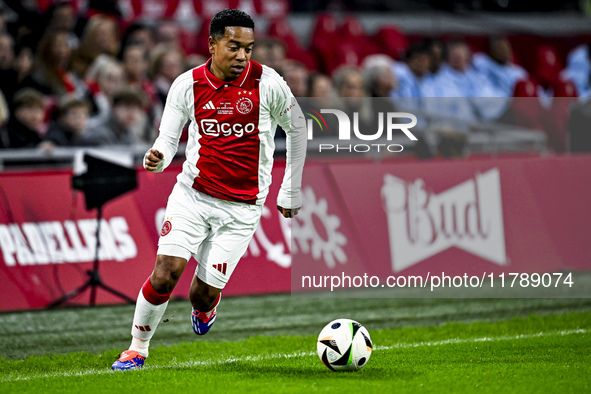 AFC Ajax Amsterdam legend Urby Emanuelson participates in the match between Ajax Legends and Real Madrid Legends at the Johan Cruijff ArenA...