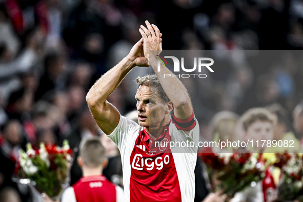 AFC Ajax Amsterdam legend Frank de Boer participates in the match between Ajax Legends and Real Madrid Legends at the Johan Cruijff ArenA fo...