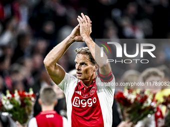 AFC Ajax Amsterdam legend Frank de Boer participates in the match between Ajax Legends and Real Madrid Legends at the Johan Cruijff ArenA fo...