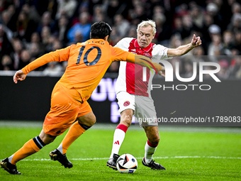 AFC Ajax Amsterdam legend player Dick Schoenaker participates in the match between Ajax Legends and Real Madrid Legends at the Johan Cruijff...