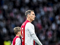 AFC Ajax Amsterdam legend Michel Kreek participates in the match between Ajax Legends and Real Madrid Legends at the Johan Cruijff ArenA for...