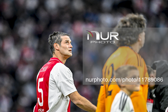 AFC Ajax Amsterdam legend player Cristian Chivu participates in the match between Ajax Legends and Real Madrid Legends at the Johan Cruijff...