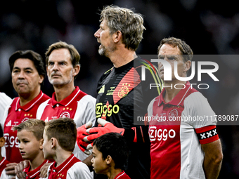 AFC Ajax Amsterdam legend Frank de Boer participates in the match between Ajax Legends and Real Madrid Legends at the Johan Cruijff ArenA fo...