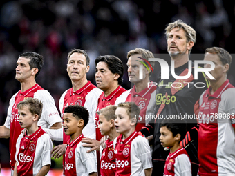 AFC Ajax Amsterdam legend goalkeeper Edwin van der Sar, AFC Ajax Amsterdam legend player Ronald de Boer, and AFC Ajax Amsterdam legend playe...