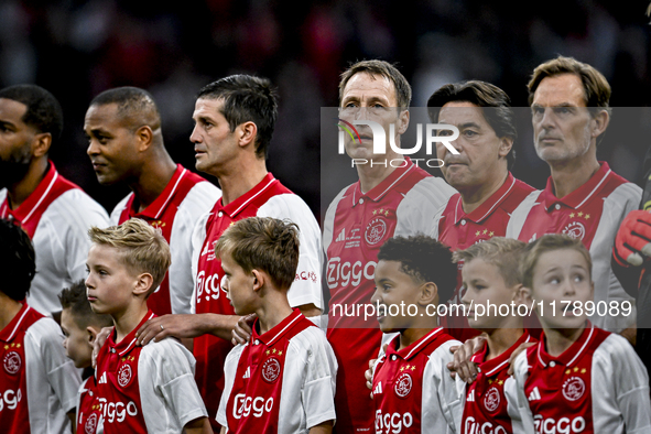 AFC Ajax Amsterdam legend players Ronald de Boer, Sonny Silooy, Michel Kreek, Cristian Chivu, and Patrick Kluivert participate in the match...