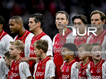 AFC Ajax Amsterdam legend players Ronald de Boer, Sonny Silooy, Michel Kreek, Cristian Chivu, and Patrick Kluivert participate in the match...