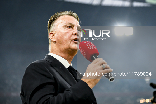 AFC Ajax Amsterdam legend trainer Louis van Gaal participates in the match between Ajax Legends and Real Madrid Legends at the Johan Cruijff...