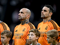 Real Madrid CF legend player Raul Bravo and Real Madrid CF legend player Antonio Nunez participate in the match between Ajax Legends and Rea...