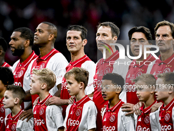 AFC Ajax Amsterdam legend players Cristian Chivu, Patrick Kluivert, Michel Kreek, and Sonny Silooy participate in the match between Ajax Leg...