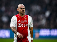 AFC Ajax Amsterdam legend Wesley Sneijder plays during the match between Ajax Legends and Real Madrid Legends at the Johan Cruijff ArenA in...