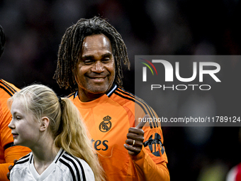 Real Madrid CF legend player Christian Karembeu participates in the match between Ajax Legends and Real Madrid Legends at the Johan Cruijff...