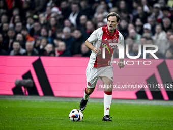 AFC Ajax Amsterdam legend Ronald de Boer participates in the match between Ajax Legends and Real Madrid Legends at the Johan Cruijff ArenA f...