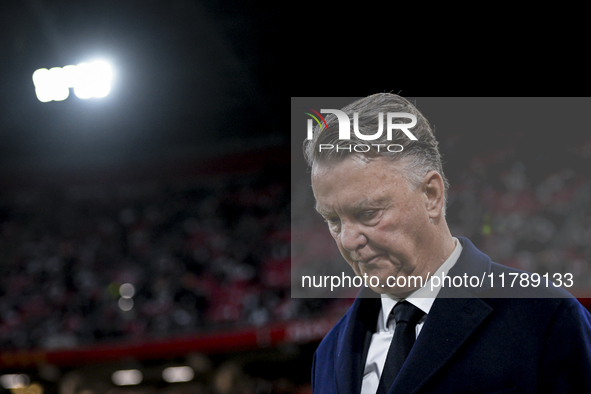 AFC Ajax Amsterdam legend trainer Louis van Gaal participates in the match between Ajax Legends and Real Madrid Legends at the Johan Cruijff...