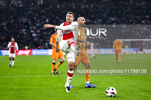 AFC Ajax Amsterdam legend Shota Arveladze participates in the match between Ajax Legends and Real Madrid Legends at the Johan Cruijff ArenA...