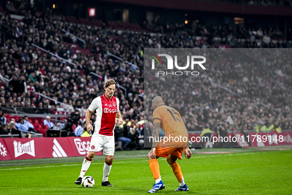 AFC Ajax Amsterdam legend Ronald de Boer participates in the match between Ajax Legends and Real Madrid Legends at the Johan Cruijff ArenA f...