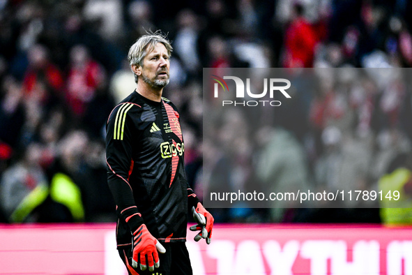 AFC Ajax Amsterdam legend goalkeeper Edwin van der Sar participates in the match between Ajax Legends and Real Madrid Legends at the Johan C...