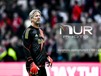 AFC Ajax Amsterdam legend goalkeeper Edwin van der Sar participates in the match between Ajax Legends and Real Madrid Legends at the Johan C...