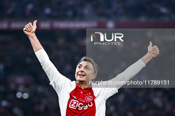 AFC Ajax Amsterdam legend Shota Arveladze participates in the match between Ajax Legends and Real Madrid Legends at the Johan Cruijff ArenA...