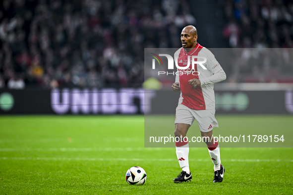 AFC Ajax Amsterdam legend Aron Winter participates in the match between Ajax Legends and Real Madrid Legends at the Johan Cruijff ArenA for...