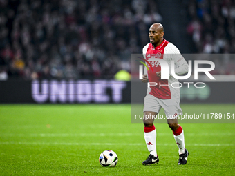 AFC Ajax Amsterdam legend Aron Winter participates in the match between Ajax Legends and Real Madrid Legends at the Johan Cruijff ArenA for...