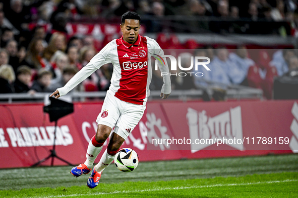 AFC Ajax Amsterdam legend Urby Emanuelson participates in the match between Ajax Legends and Real Madrid Legends at the Johan Cruijff ArenA...