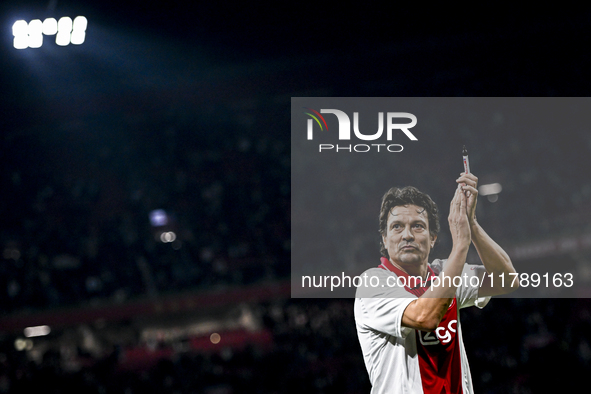 AFC Ajax Amsterdam legend Jari Litmanen plays during the match between Ajax Legends and Real Madrid Legends at the Johan Cruijff ArenA for t...