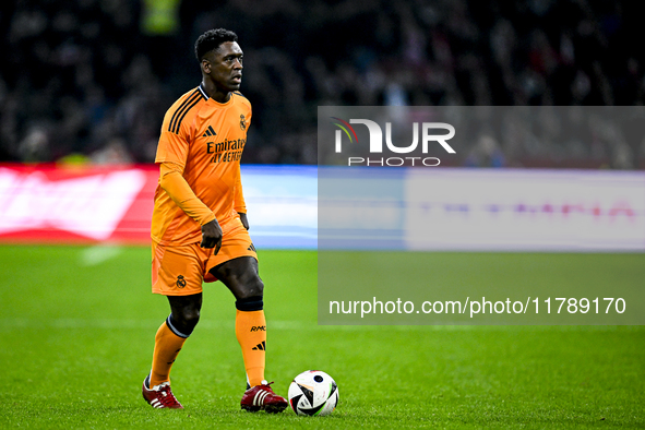 Real Madrid CF legend Clarence Seedorf participates in the match between Ajax Legends and Real Madrid Legends at the Johan Cruijff ArenA for...