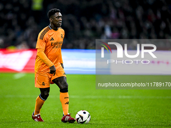 Real Madrid CF legend Clarence Seedorf participates in the match between Ajax Legends and Real Madrid Legends at the Johan Cruijff ArenA for...