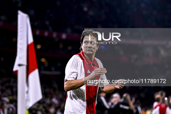 AFC Ajax Amsterdam legend Jari Litmanen plays during the match between Ajax Legends and Real Madrid Legends at the Johan Cruijff ArenA for t...