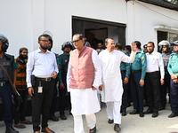 Police personnel escort detainee former ministers and leaders of the Bangladesh Awami League party to the country's International Crimes Tri...