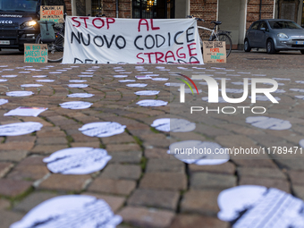 A protest against the reform of the Highway Code takes place in Torino, Italy, on November 18, 2024. The mobilization, which begins on the W...