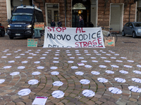 A protest against the reform of the Highway Code takes place in Torino, Italy, on November 18, 2024. The mobilization, which begins on the W...