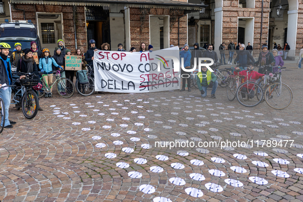 A protest against the reform of the Highway Code takes place in Torino, Italy, on November 18, 2024. The mobilization, which begins on the W...