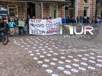 A protest against the reform of the Highway Code takes place in Torino, Italy, on November 18, 2024. The mobilization, which begins on the W...