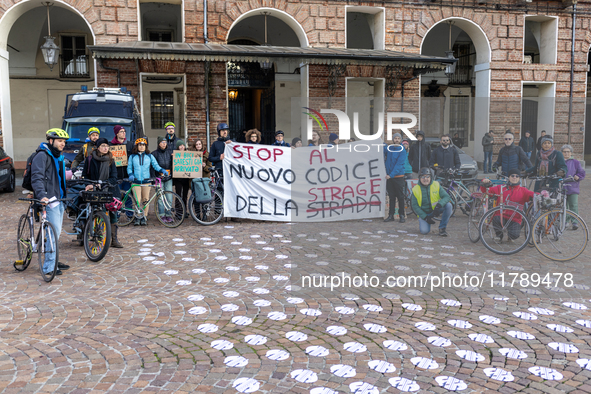 A protest against the reform of the Highway Code takes place in Torino, Italy, on November 18, 2024. The mobilization, which begins on the W...