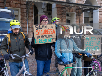 A protest against the reform of the Highway Code takes place in Torino, Italy, on November 18, 2024. The mobilization, which begins on the W...