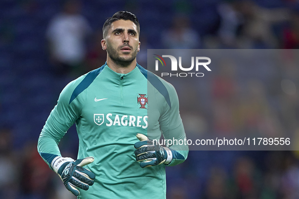 Rui Silva of Portugal looks on during the warm-up prior to the UEFA Nations League 2024/25 League A Group A1 match between Portugal and Pola...