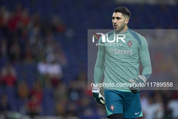 Rui Silva of Portugal looks on during the warm-up prior to the UEFA Nations League 2024/25 League A Group A1 match between Portugal and Pola...